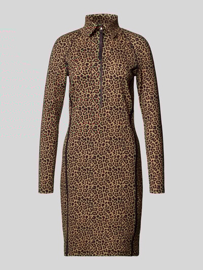 Marc Cain Knielange jurk met overhemdkraag Camel - 2