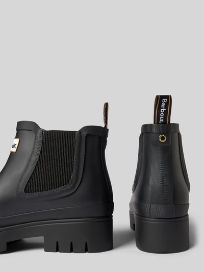 Barbour Boots mit Label-Patch Modell 'Halton Chelsea Welly' Black 2