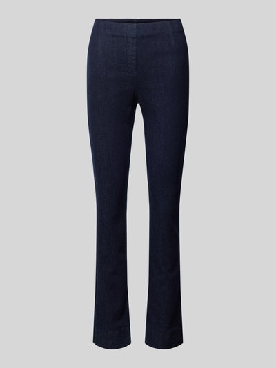 STEHMANN Flared stoffen broek met elastische band, model 'Ina' Marineblauw - 2