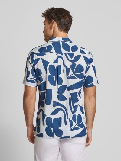 Casual Friday Regular Fit Leinenhemd mit 1/2-Arm Modell 'WESTON' Blau 5