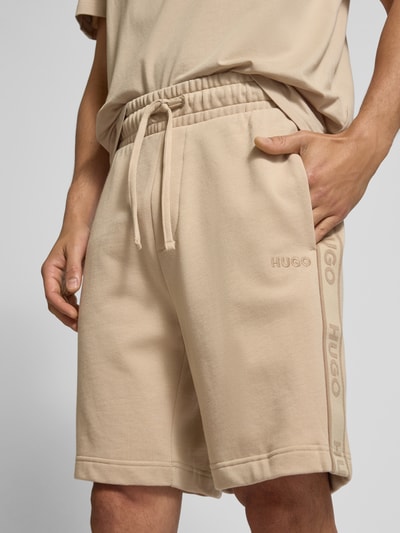 HUGO Korte broek met elastische band, model 'LIAM' Beige - 3