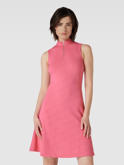 HUGO Minikleid mit Allover-Logo Modell 'Nessira' Neon Pink 4