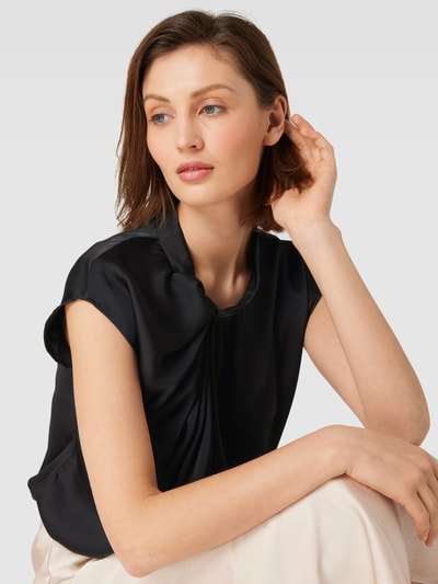 Neo Noir Bluse mit Raffung Modell 'Fleur Drapy' Black 3