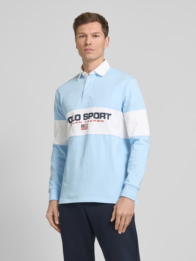 Polo Sport Longsleeve mit Polokragen Hellblau 4