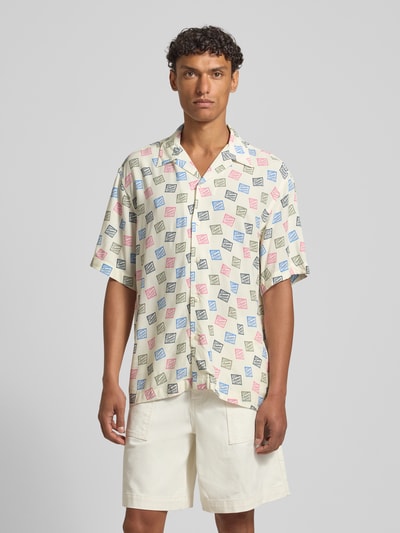 Selected Homme Relaxed Fit Freizeithemd aus reiner Viskose Modell 'HOTEL AMOUR STAMPS' Offwhite 4