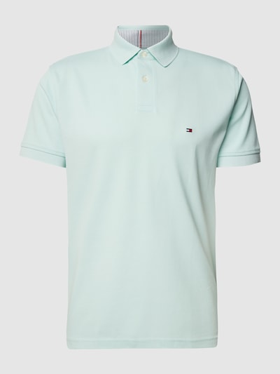 Tommy Hilfiger Poloshirt van een mix van katoen en elastaan met geborduurd logo Lichtturquoise - 2