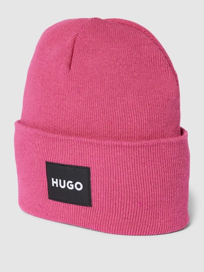 HUGO Beanie mit Label-Detail Modell 'Saretta' Fuchsia 1