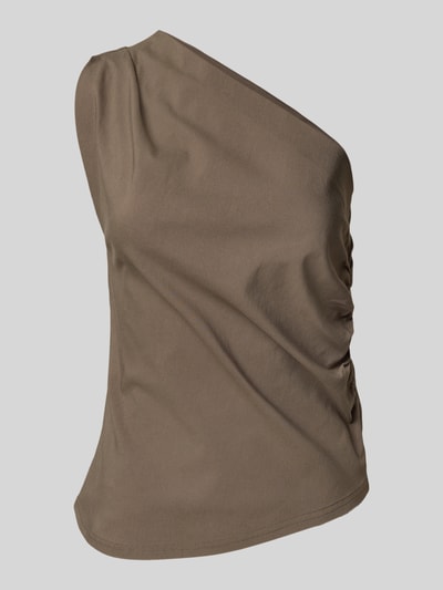 My Essential Wardrobe Top met plooien opzij, model 'Sora' Donkerbruin - 2