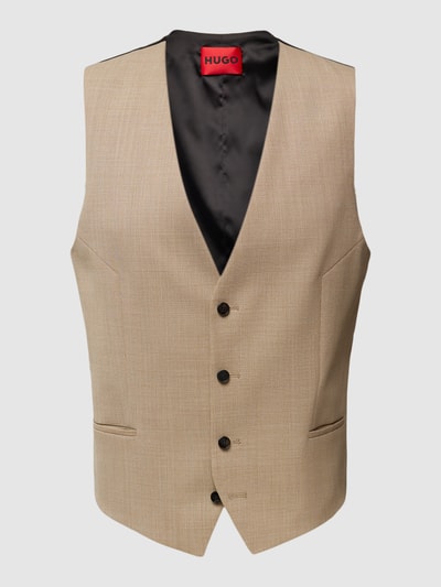 HUGO Gilet met paspelzakken, model 'Vin' Beige - 2