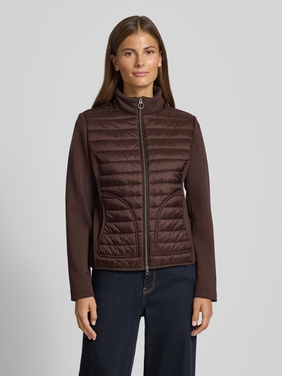 Betty Barclay Slim fit jack met gewatteerd detail, model 'August' Donkerbruin - 4
