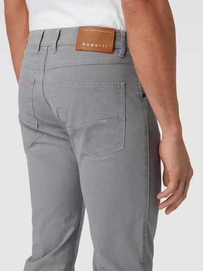 bugatti Slim fit stoffen broek met structuurmotief, model 'FLEXCITY' Lichtgrijs - 3