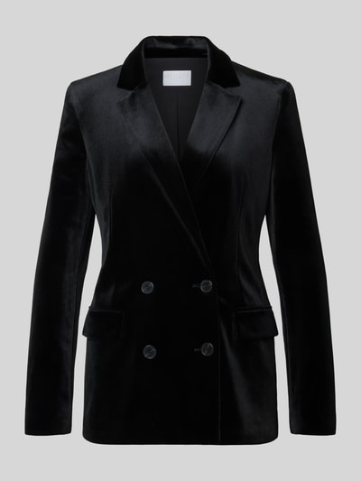 Jake*s Collection Slim fit blazer van fluweel met klepzakken Zwart - 2