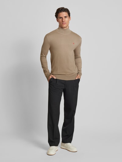 Scotch & Soda Sweter z dzianiny z golfem Beżowy 1