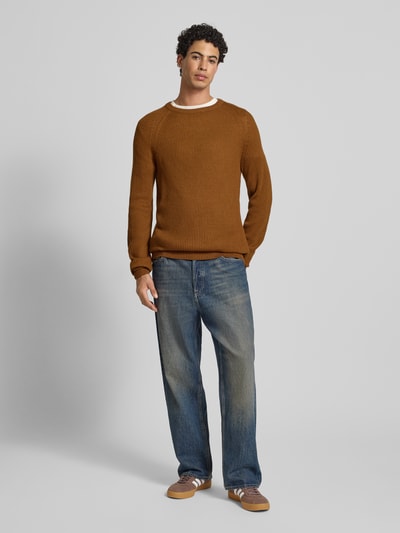 JACK & JONES Gebreide pullover met ronde hals, model 'PANNEL' Beige - 1