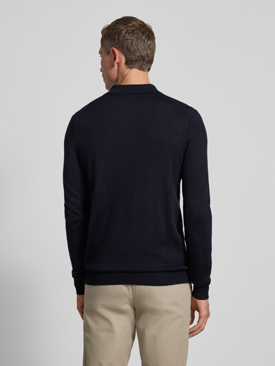 Christian Berg Men Slim fit gebreide pullover van wolmix Marineblauw - 5