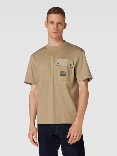 HUGO T-Shirt mit Brusttasche Modell 'Dayans' Camel 4