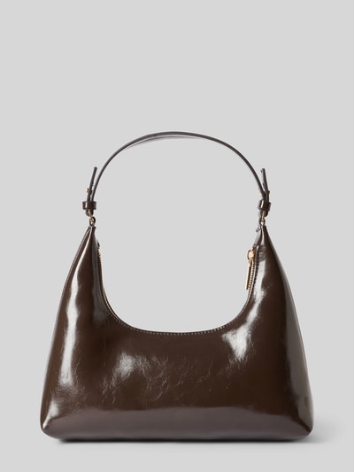 Produktfoto, Shopper mit Label-Detail von CK Calvin Klein glänzend in Dunkelbraun mit glatter Oberfläche, Damen Shopper