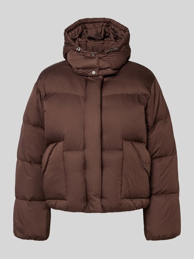 Produktfoto, Regular Fit Steppjacke mit Kapuze Modell 'Bubble' von Levi's®, brązowa, pikowana, kieszonki z napami, elastyczne wykończenia