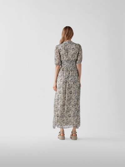 Vanessa Bruno Maxikleid mit floralem Allover-Muster Blau meliert 5