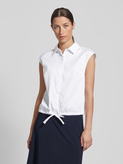 Zero Top bluzkowy w jednolitym kolorze z krytą listwą guzikową Biały 4