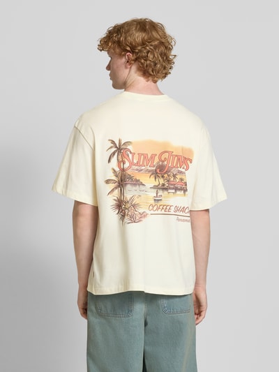 Only & Sons Loose fit T-shirt van puur katoen, model 'MALIK' Offwhite - 4