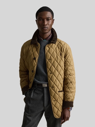 Polo Ralph Lauren Regular Fit Steppjacke mit Cord Umlegekragen Mittelbraun 4