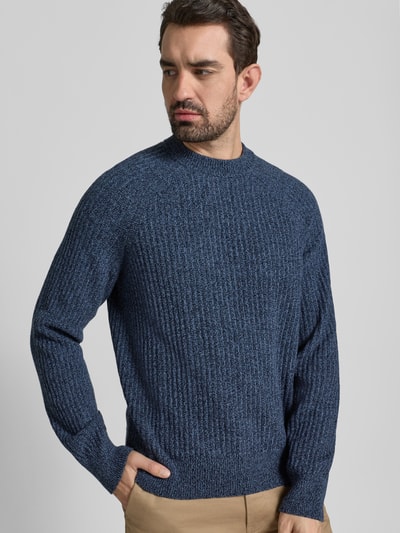 BOSS Orange Regular fit pullover van wolmix  Rookblauw - 3