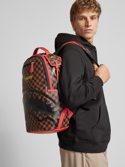 Sprayground Rugzak met labelprint, model 'TAKEOVER THE THRONE' Middenbruin - 1