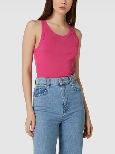 Marc O'Polo Denim Tank Top in Ripp-Optik Fuchsia 4