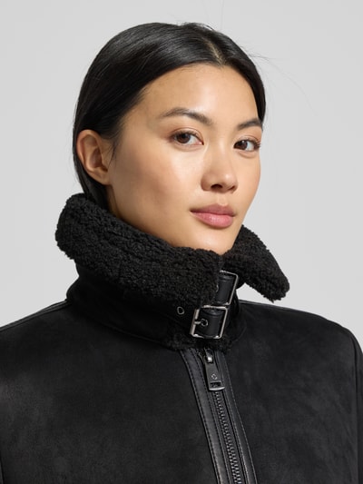 Lauren Ralph Lauren Kurtka o kroju regular fit z imitacji skóry z obszyciem z imitacji futra Czarny 3