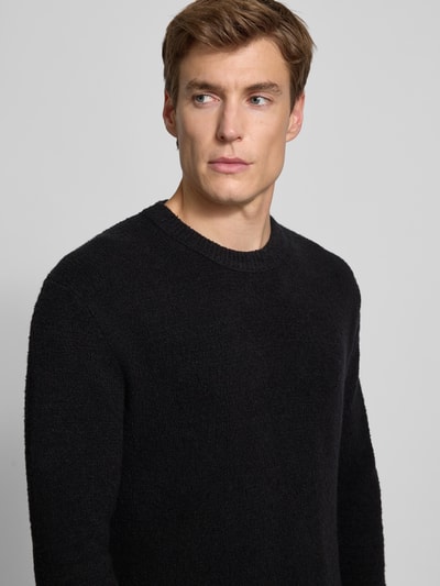 Strellson Regular fit gebreide pullover met wol, model 'BOSSE-R' Zwart - 3