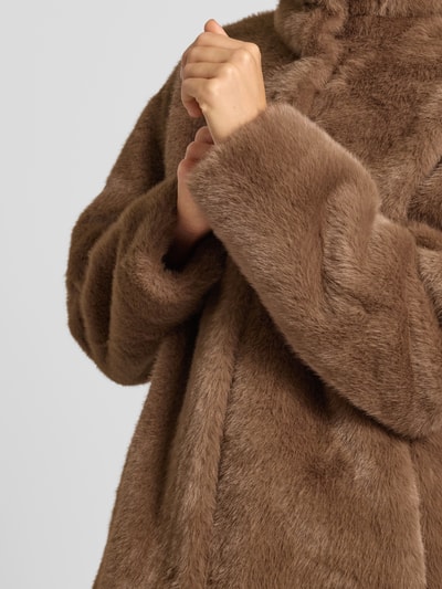 JOOP! Lange jas met imitatiebont Middenbruin - 3