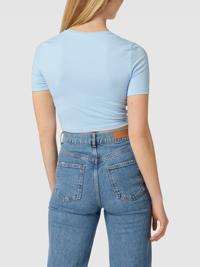 NOISY MAY Cropped T Shirt Mit Schleifen Detail hellblau Online Kaufen