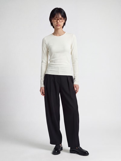 Marc O'Polo DENIM Langarmshirt mit Rollsaum-Details Offwhite 1