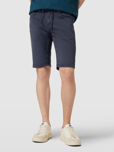 Garcia Korte slim fit broek met tunnelkoord, model 'Savio' Marineblauw - 4