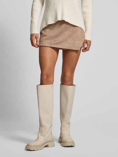 Only Regular Fit Skort in weicher Velours-Optik Modell 'INA' Taupe Melange 4