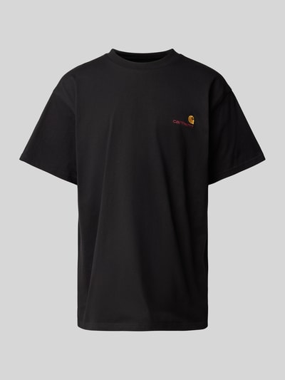 Carhartt Work In Progress T-Shirt mit Label-Stitching Modell 'American Script' Black 2