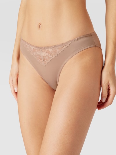 Mey Slip mit Stretch-Anteil und Spitzenbesatz Modell 'Luxurious' Hellbraun 3