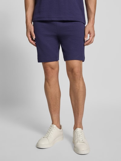 HUGO Regular fit sweatshirts van katoenmix, model 'AUSTIN SHORTS' Marineblauw - 4