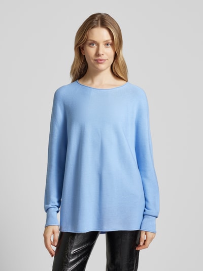 BOSS Orange Strickpullover mit Rundhalsausschnitt Modell 'Falandina' Hellblau 4