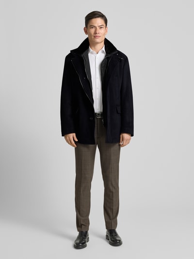 JOOP! Collection Wollen jack met opstaande kraag en klepzakken, model 'Gary' Marineblauw - 1