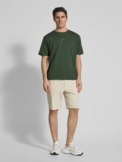 BOSS Green T-Shirt mit Label-Print und Rundhalsausschnitt Dunkelgruen 1