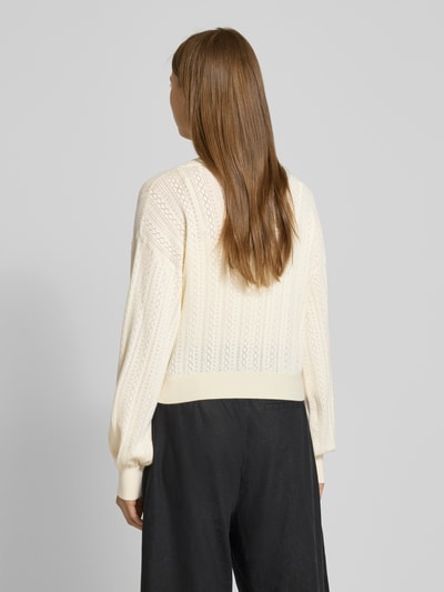 Guess Gebreid jack van viscosemix met V-hals, model 'LYLA' Wit - 5