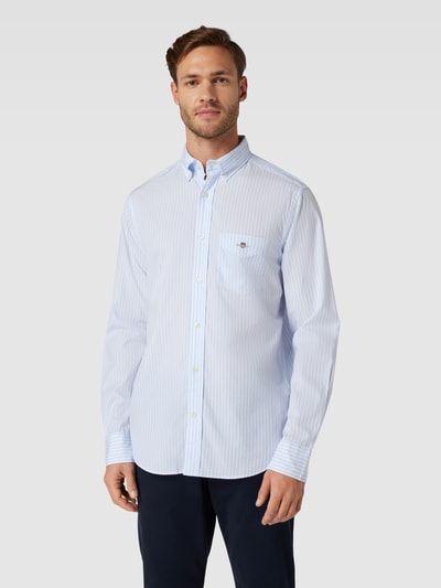 GANT Regular Fit Freizeithemd mit Streifenmuster Modell 'POPLIN' Hellblau 4