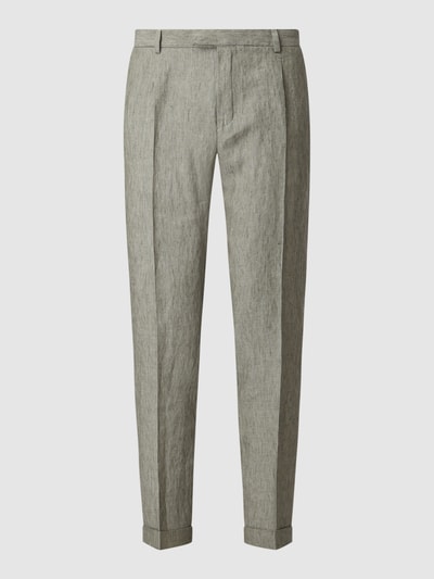 Z Zegna Hose aus Leinen Modell 'One Pleat'  Oliv 1