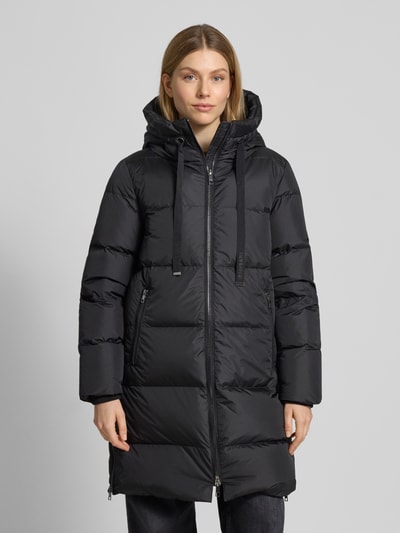 Rich & Royal Płaszcz pikowany z wypełnieniem puchem oraz zamkiem błyskawicznym dwustronnym Czarny 4