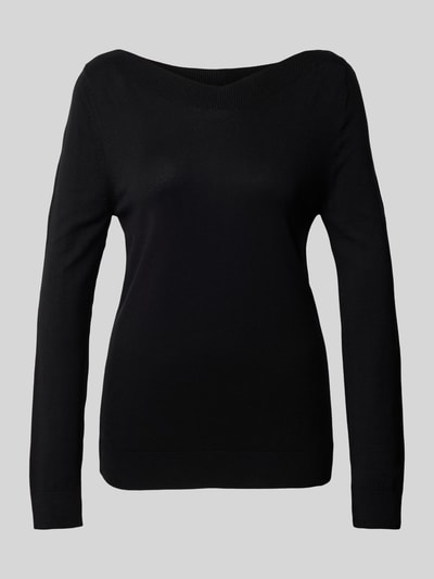 Tom Tailor Slim Fit Strickpullover mit Ripp-Blende Black 2