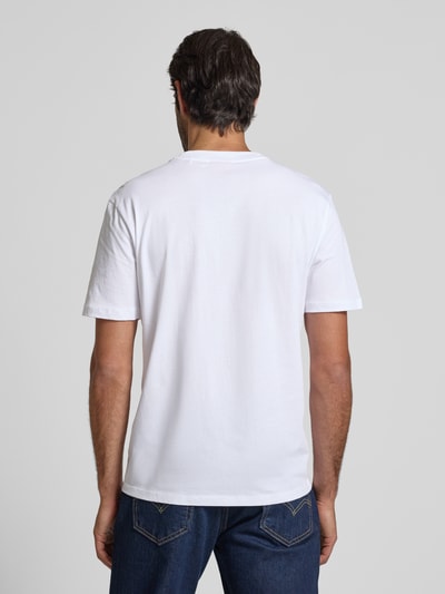 HUGO T-Shirt mit Label-Print und Rundhalsausschnitt Modell 'Dapusi' Weiss 5