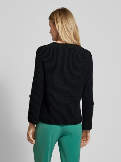 Marc Cain Wollen pullover met vaste mouwomslagen Zwart - 5