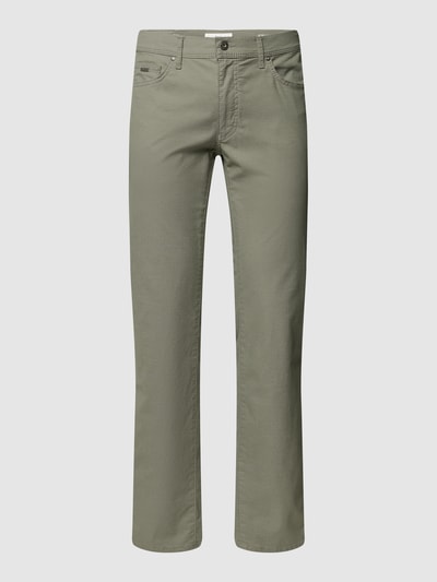 Brax Straight fit chino met 5-pocketmodel, model 'Cadiz' Olijfgroen - 2